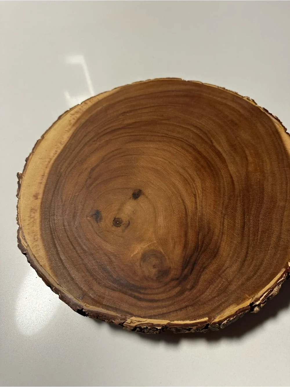 Handcrafted Brown Live-Edge Wood Serving Platter